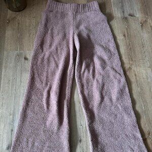 Skims Pink Fleece Flare Pajama Pants Size S/M